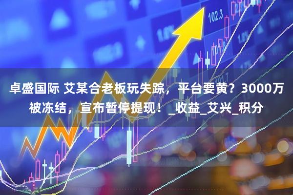卓盛国际 艾某合老板玩失踪，平台要黄？3000万被冻结，宣布暂停提现！_收益_艾兴_积分